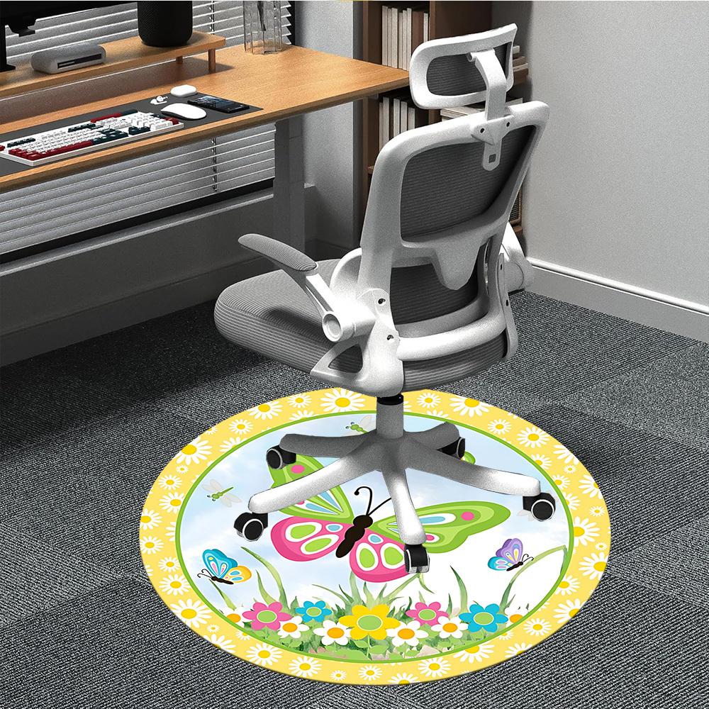 

1pc Butterfly Garden Decor Chair Carpet for Office Non-Slip Mat for Office - Decorative Floor Mat yy251030267 80cm by 80cm