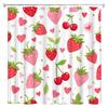 Kawaii Strawberry Shower Curtain For Bathroom Decor, Cute Pink Fruit Shower Curtain Waterproof Fabric Bath Curtain With Hooks