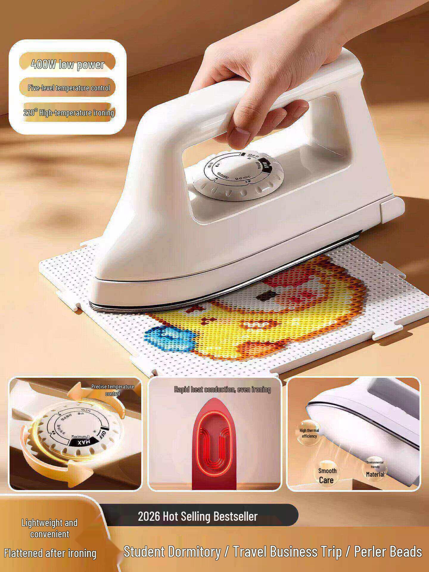 

Certified Large Bead Iron for Puzzle Machines - Uniform Heat & Non-stick Surface