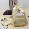 Japanese ins wind solid color schoolbag female new cute puppy large capacity computer backpack girl student backpack