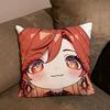 Genshin Impact Cute Q Version Mavuika Soft Comfortable Pillow Case For Sofa Living Cat Room Home Office Decor Protective Cover