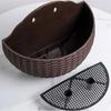 Imitation Rattan Wall-mounted Semi-circular Flower Basket No-punching Outdoor Garden Balcony Hydroponic Flower Pots Home Decor