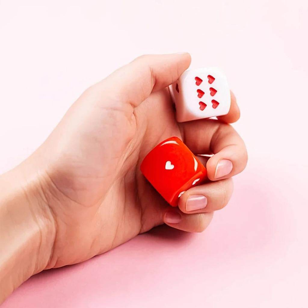 Non-Toxic 12Pcs Date Night Dice For Couples Romantic Game Heart Shaped Valentine Gift For Him Her