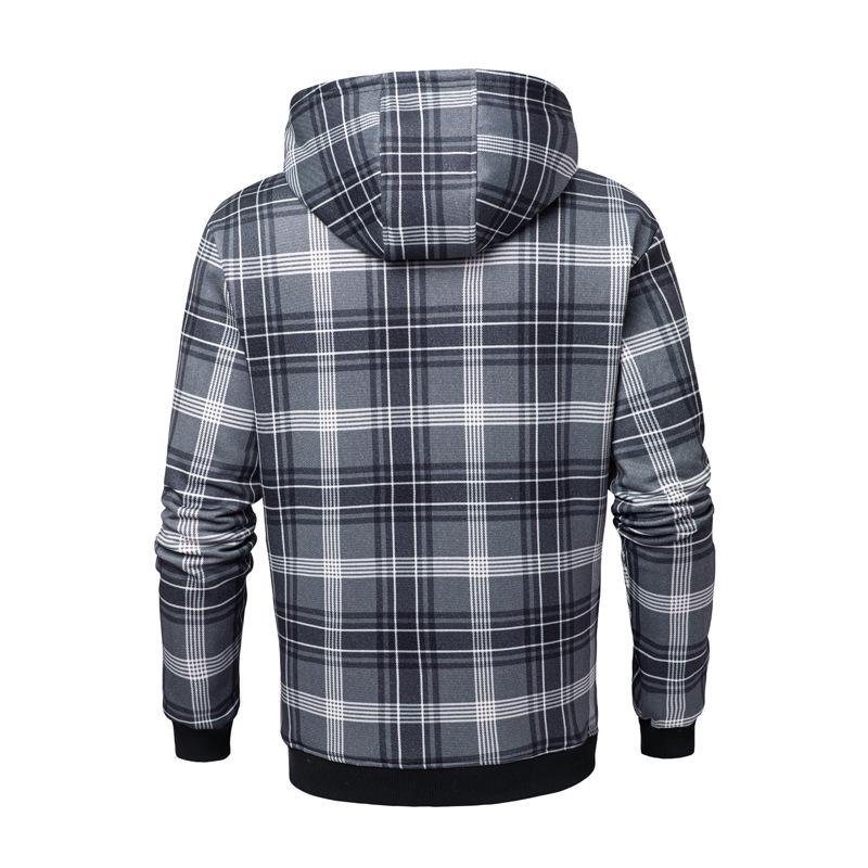 

European Men s Hooded Lamb Wool Coat - Winter Lapel Jacket, Plus Velvet, Thickened for Youth S серый