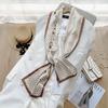 Ins Style Minimalist Double-Sided Striped Simulated Silk Long Scarf Satin Double Layered Scarf French Elegant Retro Headband