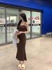 Large Size Fat Mm Pure Desire Wind Suspender Dress Women's Summer New Slim and Thin Hip-wrapped Split Fork Long Fishtail Skirt