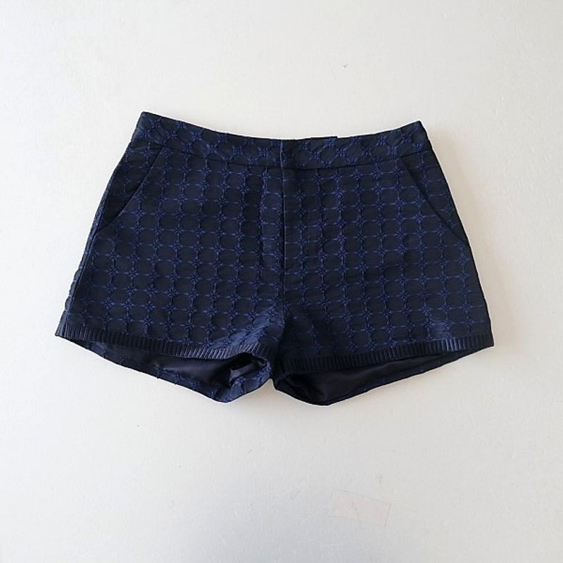 

Spring and Summer New Women s Casual Shorts Loose Straight All-Matching Fashion Jacquard Mid-Rise Pants Work Clothing D11 Dark Blue S