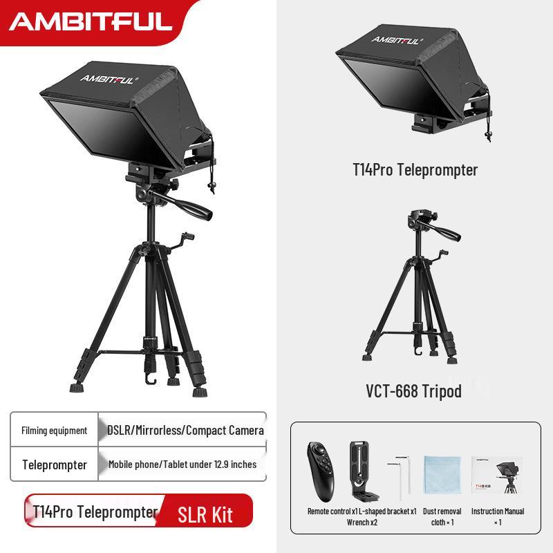 Zhi Jie T14 Portable Folding Teleprompter for DSLR, Smartphone, and Tablet