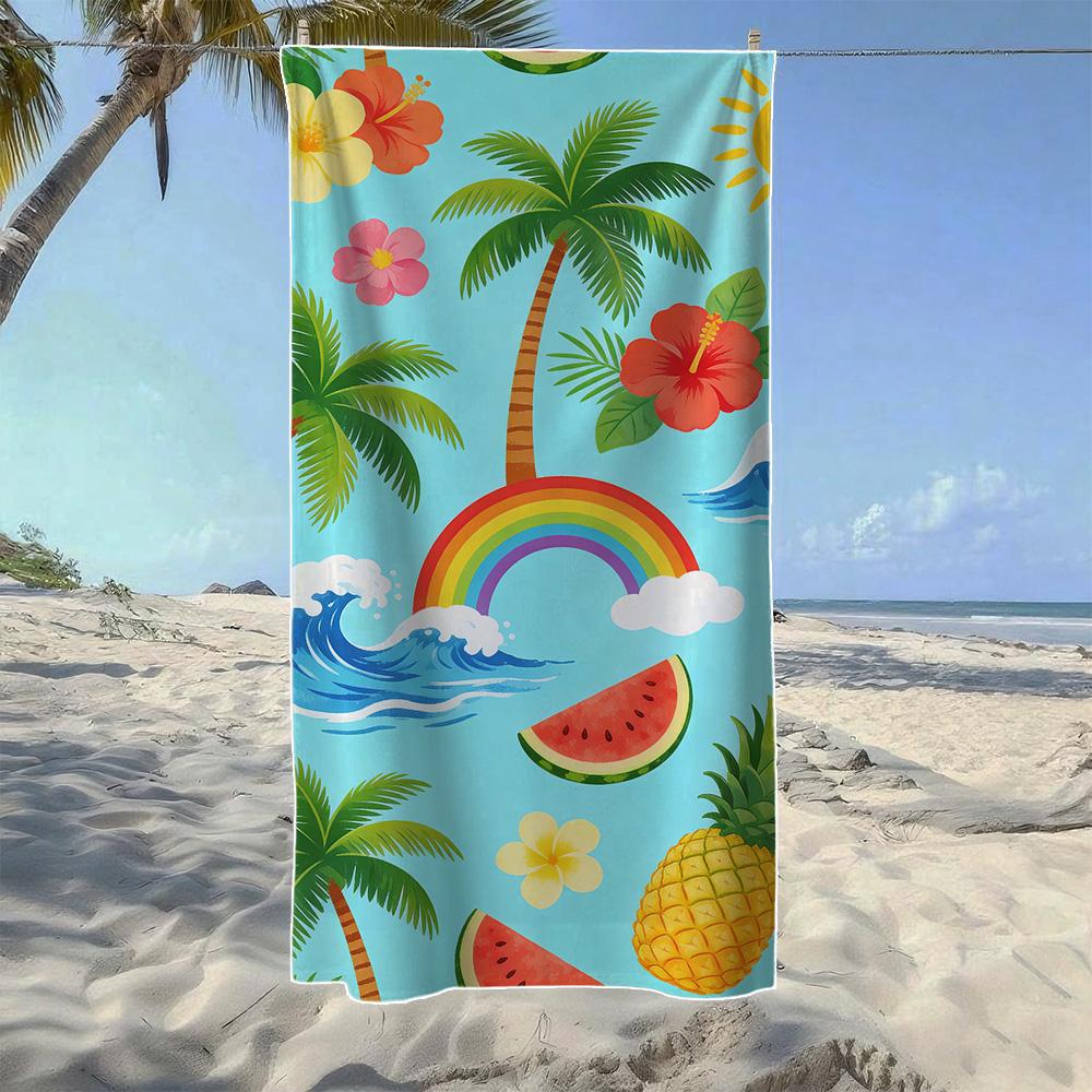 

Retro Tropical Beach & Surfing Beach Towel,Soft Quick-Drying, Perfect For Portable Outdoor Travel, Camping And Summer Beach W40*H60(CM)
