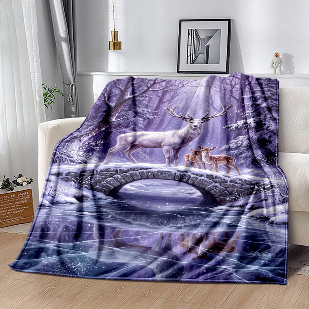 Magical Deer Fantasy Blanket,Suitable for sofas, offices, travel, living rooms, Gifts to relatives and friends, Blanket,Suitable for all seasons.