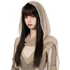 Solid Color Hooded Headscarf Y2k Head Wraps Fairy Shawl Cap  Girl