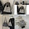 Trendy Plaid Large Capacity Korean Style Tote Bag For Women 2023 Chic