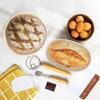 Fermentation Basket Set: Rattan Bread Basket, Scraper, Mixer & Oval Baking Tool. European Style for Artisan Bread.