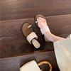Grape mother summer new models increased by 4cm~ one word with outer wear cover toe herringbone flat bottom toe cool slippers female summer