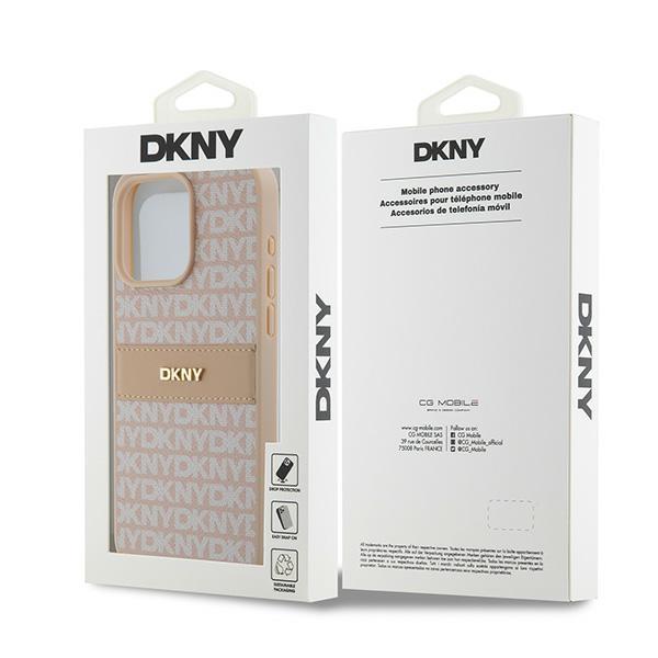 Dkny Dkhcp15Xprthslp Iphone 15 Pro Max6.7 Różowy/Pink Hardcase Leather Mono Stripe & Metal Logo
