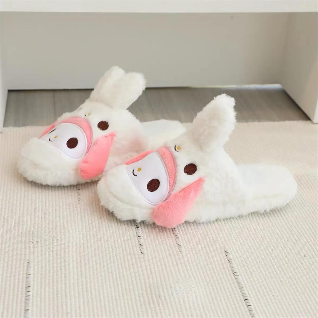 My Cotton Room Cold Stylish My Kuromi, Melody, Cinnamoroll, Slippers, Shoes, Autumn, Winter, Fluffy, Indoor, Toilet, Protection, Quiet, Warm, Women's,