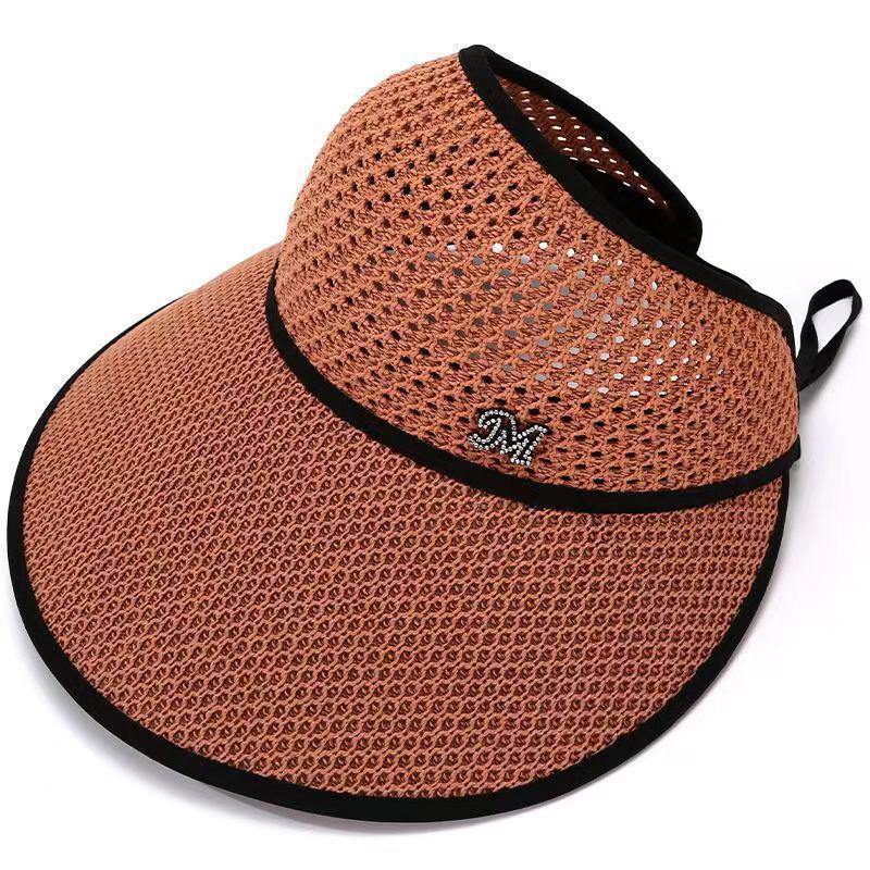 Summer Large Brim Ponytail-Friendly Straw Sun Hat with Face-Slimming Sun Protection