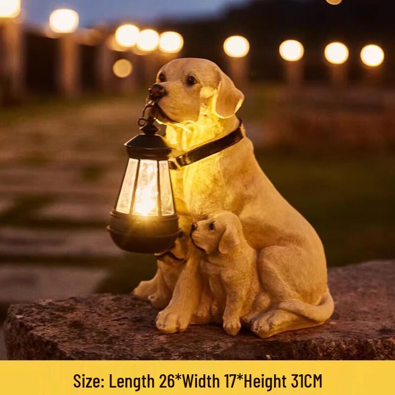 ZOATRON Садовая фигурка собаки из смолы с солнечной подсветкой