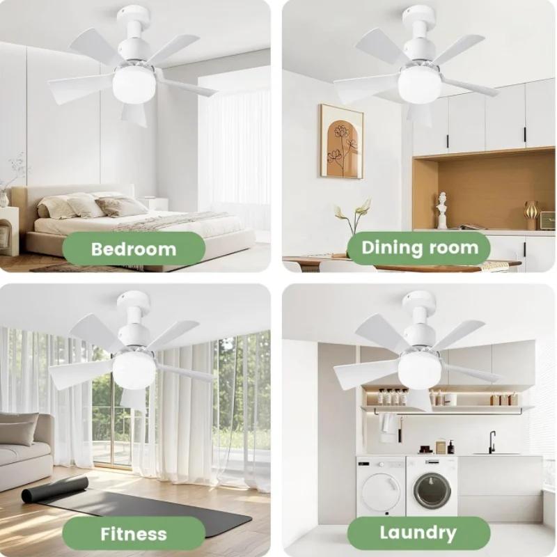 Socket Fan Light with Remote, Small Ceiling Fans with Lights, 3 Color Dimmable LED Light Bulb Fan,Screw-in E26/E27 Base for Room