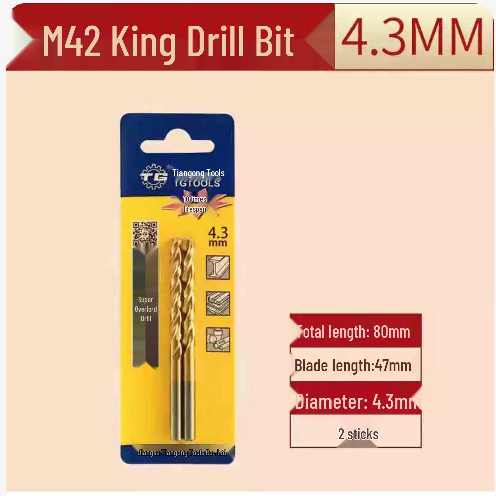 Tiangong M42 Overlord 8% Cobalt High-Speed Steel Twist Drill Bit for Stainless Steel