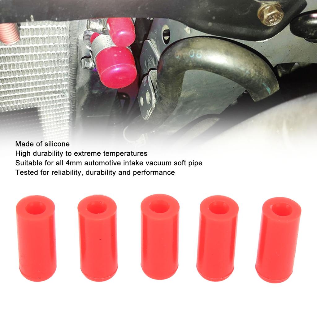 10PCS   Vacuum Hose End   4mm Heat Resistant Silicone Blanking   for BOV Pipe Line