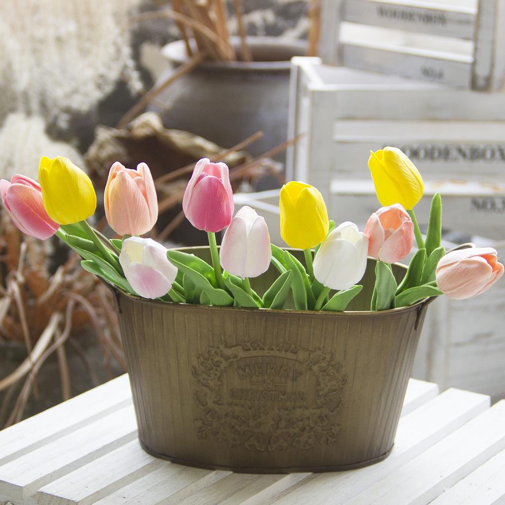 Real Touch Multicolor Artificial Tulips, Fake Tulip Flowers for Home Wedding Decor