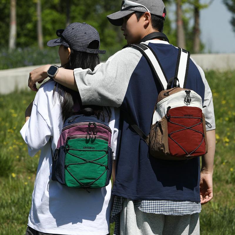 Schoolbag Leisure Outdoor Sports Leisure Mountaineering Backpack 1011 Spring New Contrast Color Trendy Cool Travel Small Backpack