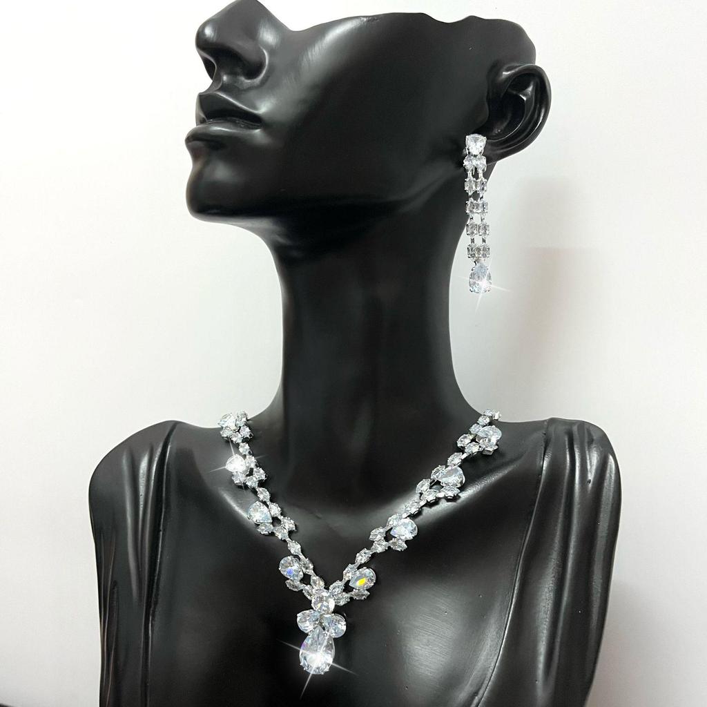 Elegant Water Drop Zircon Earrings for Women - Classic Bridal Wedding Jewelry