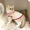 Thin Cat Flower Edge Vest Cherry Pattern Pet Shirt Cute Cat Pullover  Pet Clothing