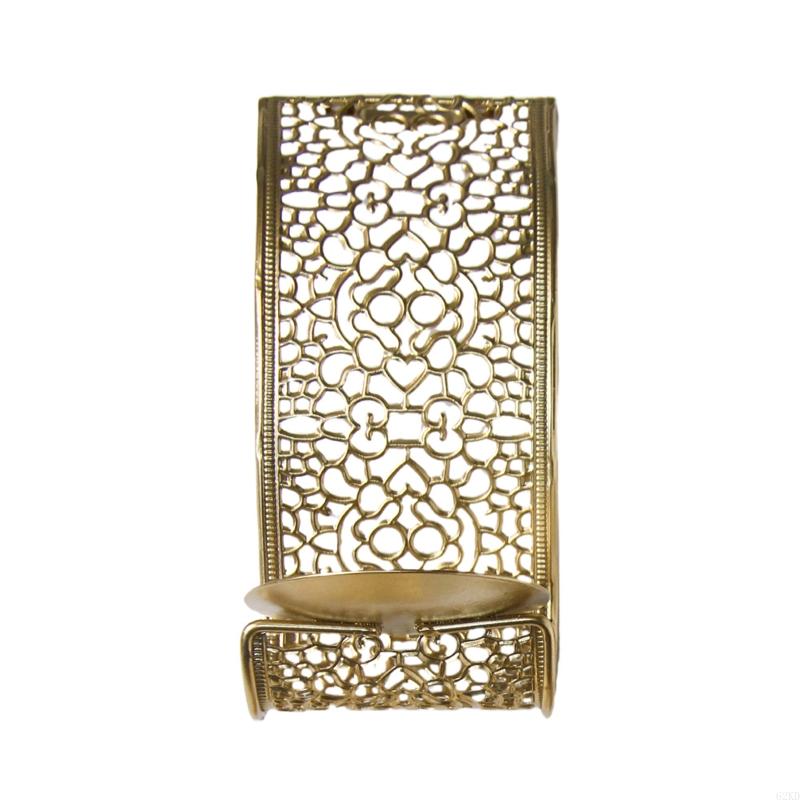 62KD Nástěnný držák svícnu s dutým vzorem, nástěnný držák na čajovou svíčku, stojan, železné řemeslo do obývacího pokoje, koupelny, na dvůr
