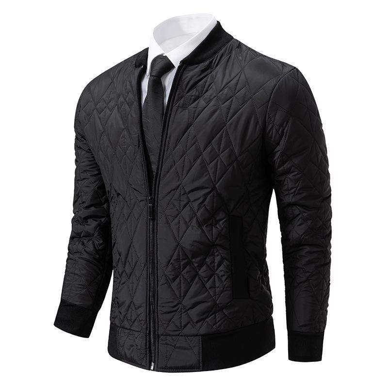 

Autumn/Winter Men s Stand-up Collar Zipper Jacket - Youth Fashionable Baseball Style XXXL чорний