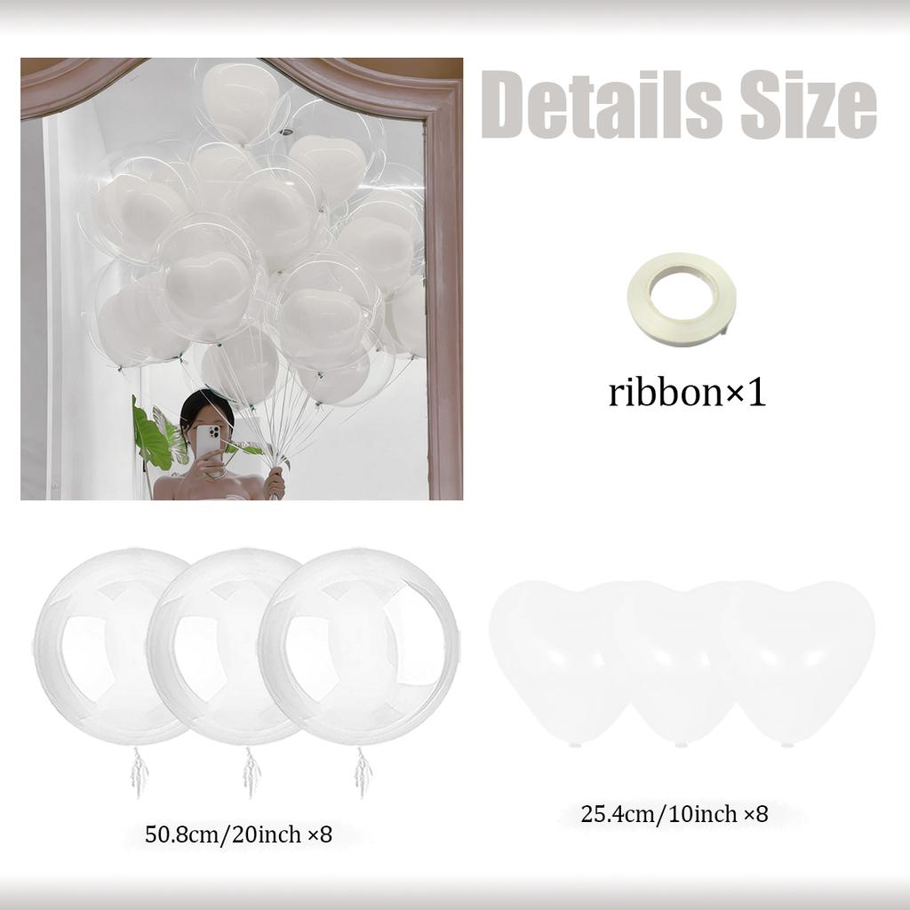 Love Bobo Balloon Set Heart Shaped Latex Balloon Transparent Bobo Balloon Proposal Birthday Shower Wedding Decoration Decoration