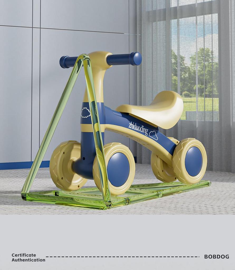 4-Wheel Pedal-Free Balance Bike for Toddlers (1-3 Years) - Baby Gliding Strider