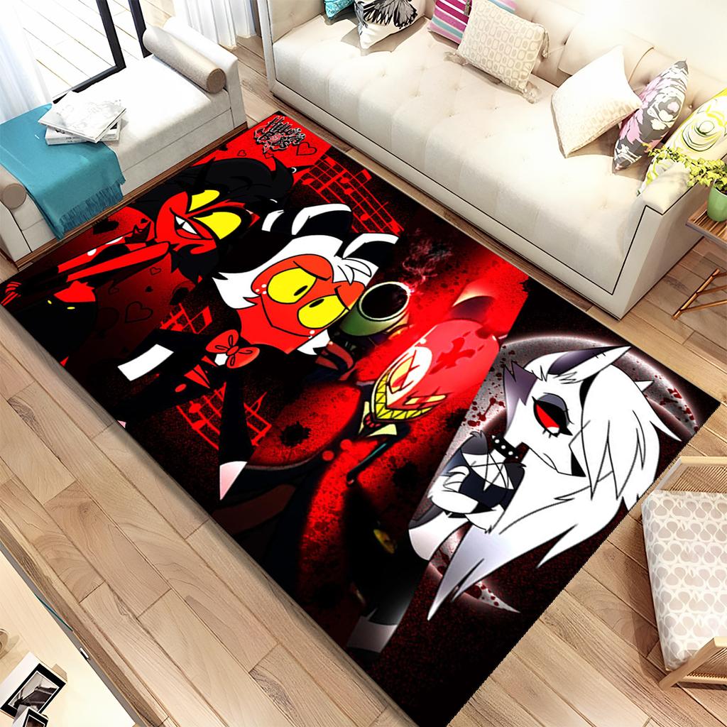 Helluva Boss Blitzo felnőtt animációs rajzfilm szőnyeg, szőnyeg otthoni nappaliba, hálószoba kanapé lábtörlő dekoráció, csúszásmentes padlószőnyeg
