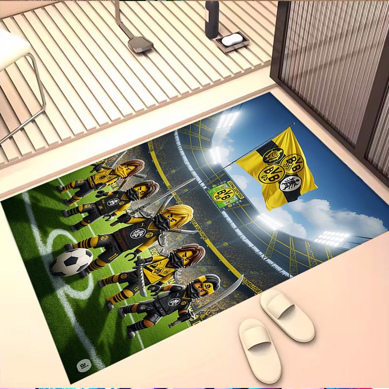 Alfombra Estampada Borussia Dortmund, Alfombra de Piso Lavable, Para Entrada Dormitorio Lavadero Oficina Estudio, Decoración del Hogar Regalo de Cumpleaños Navidad