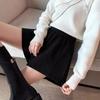 2024 Women's Woolen A-line Wide Leg Booty Shorts: Elastic Waist Casual Outerwear for Autumn & Winter