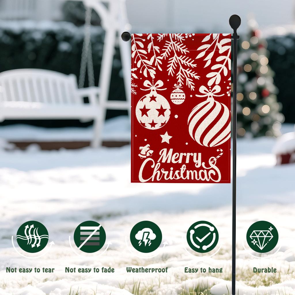 Christmas Tree WELCOMEGarden Flag 12x18 Inch Double Sided for Courtyard Outdoor Welcome Flag Decoration (Excluding Flagpole)