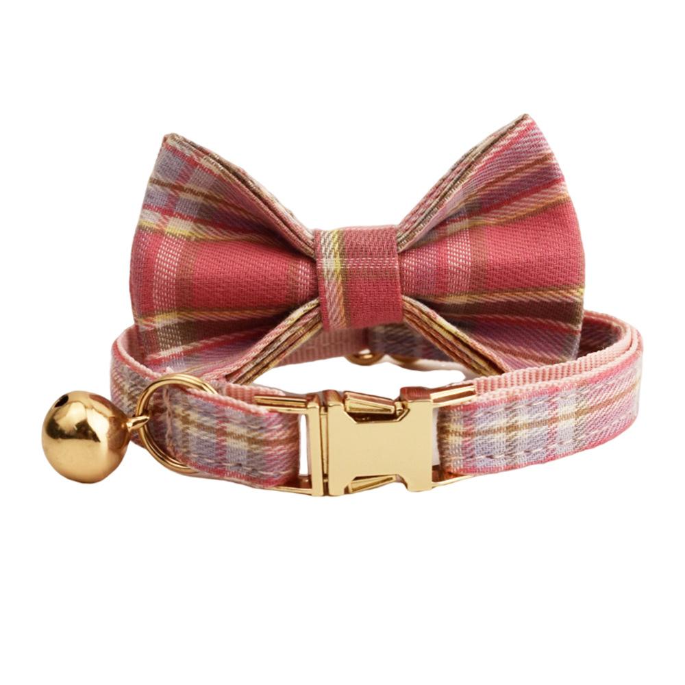 Plaid Bow Tie Pet Collar