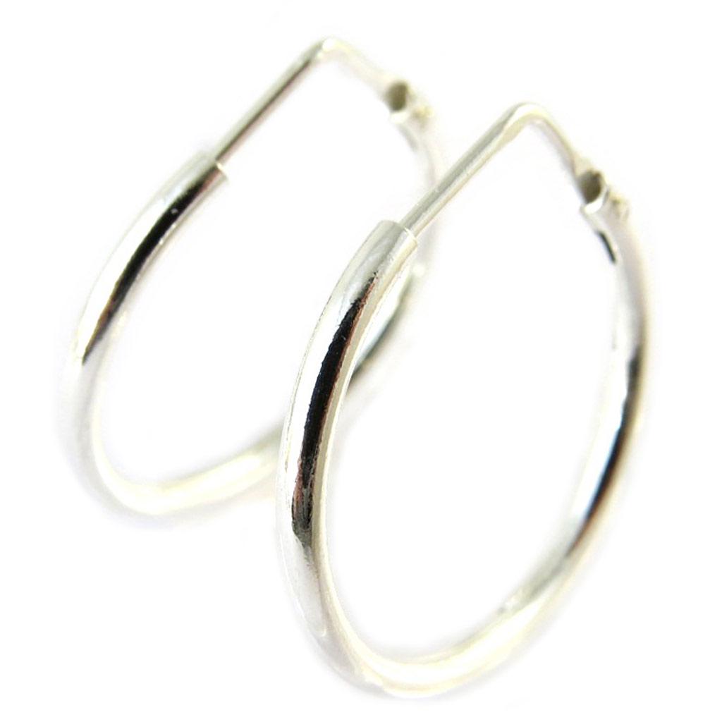 Les Trésors De Lily [P1681] - Silver 'Simplicity' Hoop Earrings - 20 Mm 2 Mm