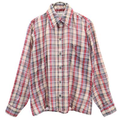 Bellcraft 70s 80s Vintage Check Pattern Long Sleeve Shirt S Red Series Men's Used