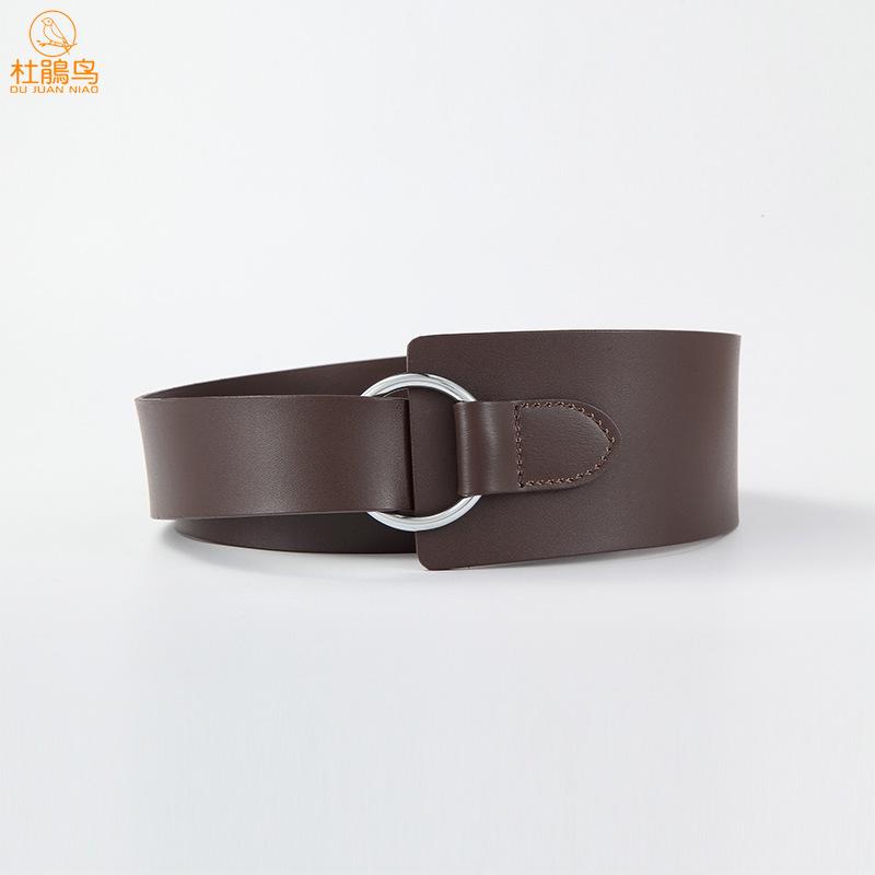 Super Wide Women'S Leather Belt Women'S Cowhide Belt Decorative Outer Dress Coat Women'S Belt