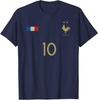 Herren Sommer T-Shirt Frankreich Flagge Gallischer Hahn Nr. 10 Grafik-T-Shirt Kurzarm Lässig Fußballfan Unisex Baumwolle Streetwear Oberteile