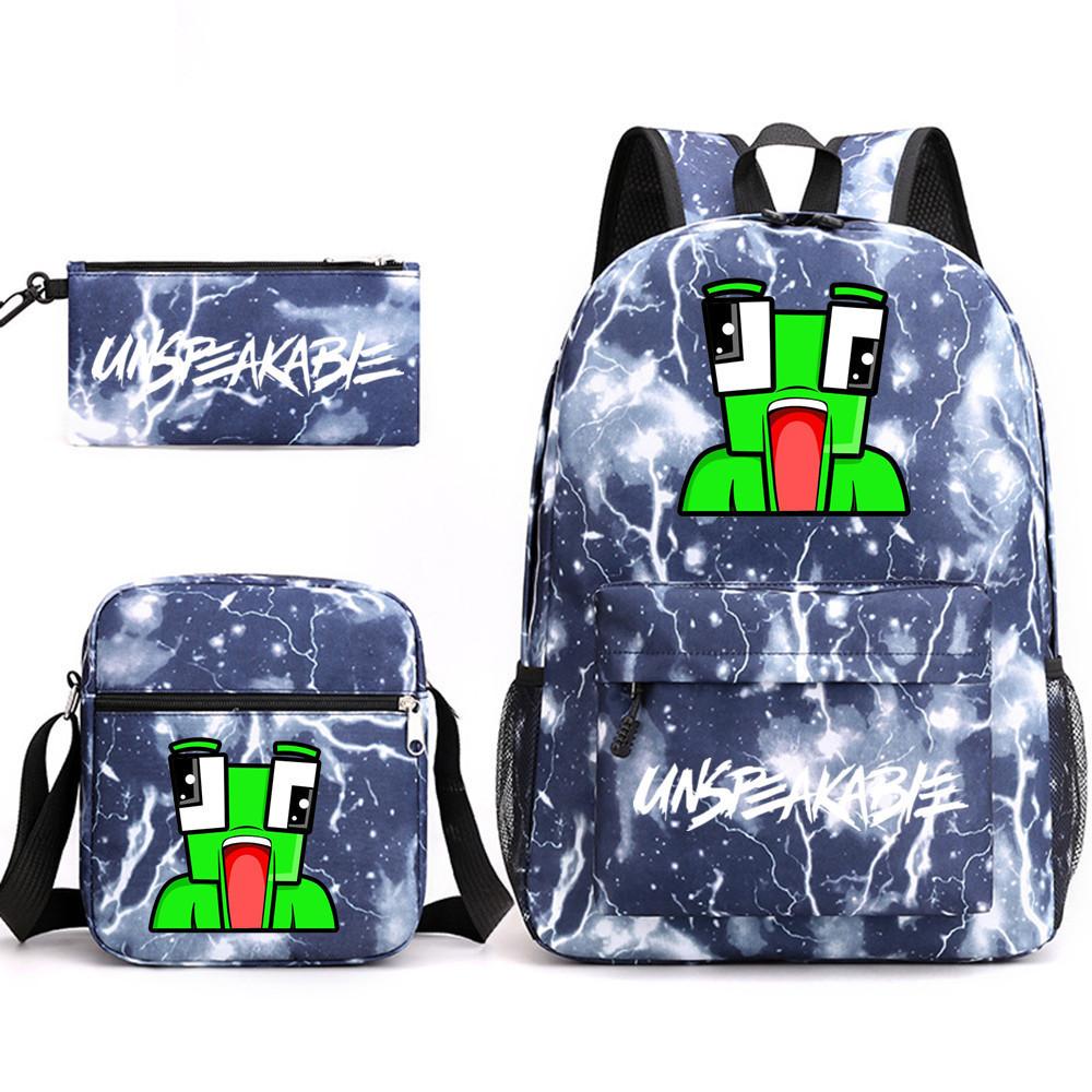 Unspeakable School Bag Fashion Male And Female Student Backpack Casual Crossbody Bag Cartoon Printed Backpack