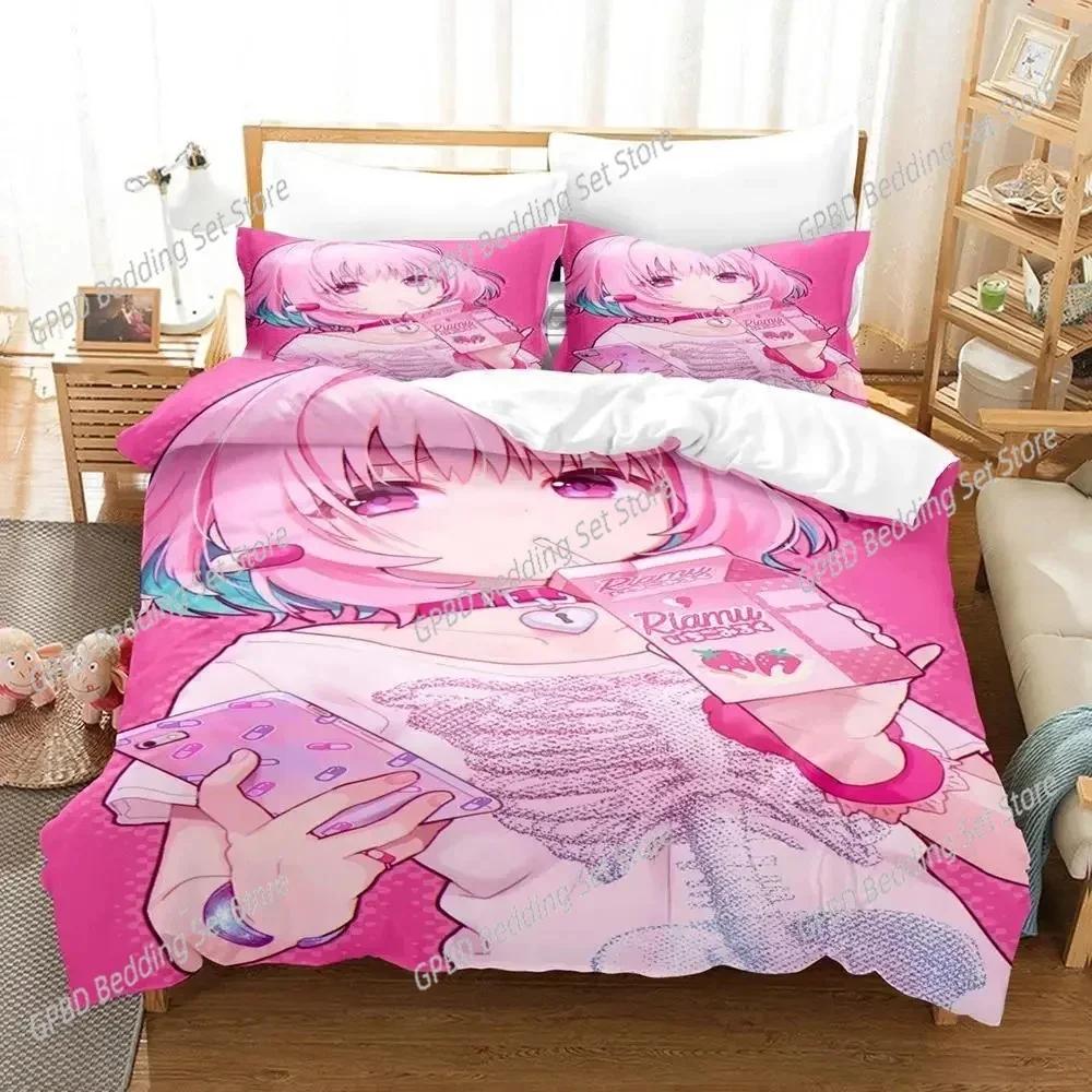 3d Printing Anime Riamu Yumemi Kawai Young Girls Beding Set Bedrom Soft Modern Bedspreads Comefortable Soft Duvet Cover Quilt Pilowcase