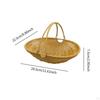 Imitation Rattan Kitchen Tote Bread Basket Iron Wire Frame Sturdy for Farmhouse Decor with Foldable