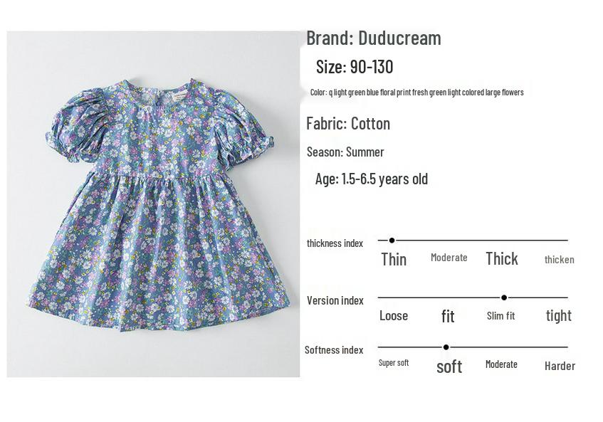 Korean Girls' Heart Cut-Out Floral Cotton Dress - Summer 2026 Collection