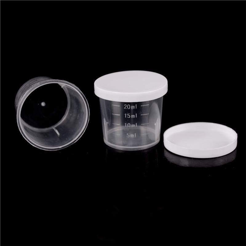 10Pcs 20Ml Plastic Liquid Measuring Cups Measuring Container With Cap