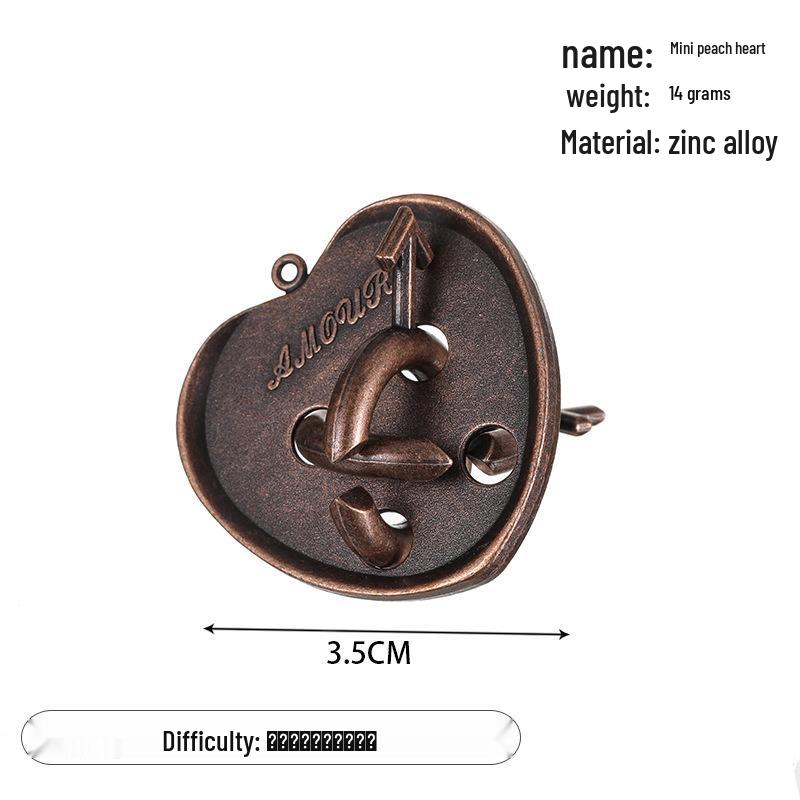 Zinc Alloy Kongming Puzzle Lock: Disentanglement Ring Educational Toy