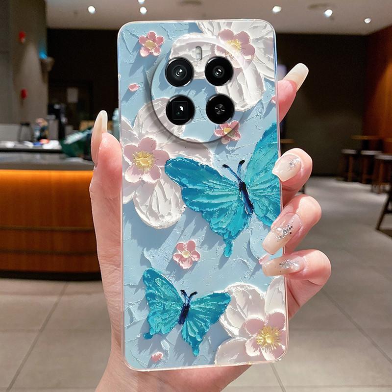 Case For Realme GT 5 Pro Casing Luxury Butterfly Flower Clear Soft TPU Silicone Back Cover For Realme GT5 Pro GT5Pro Phone Cases