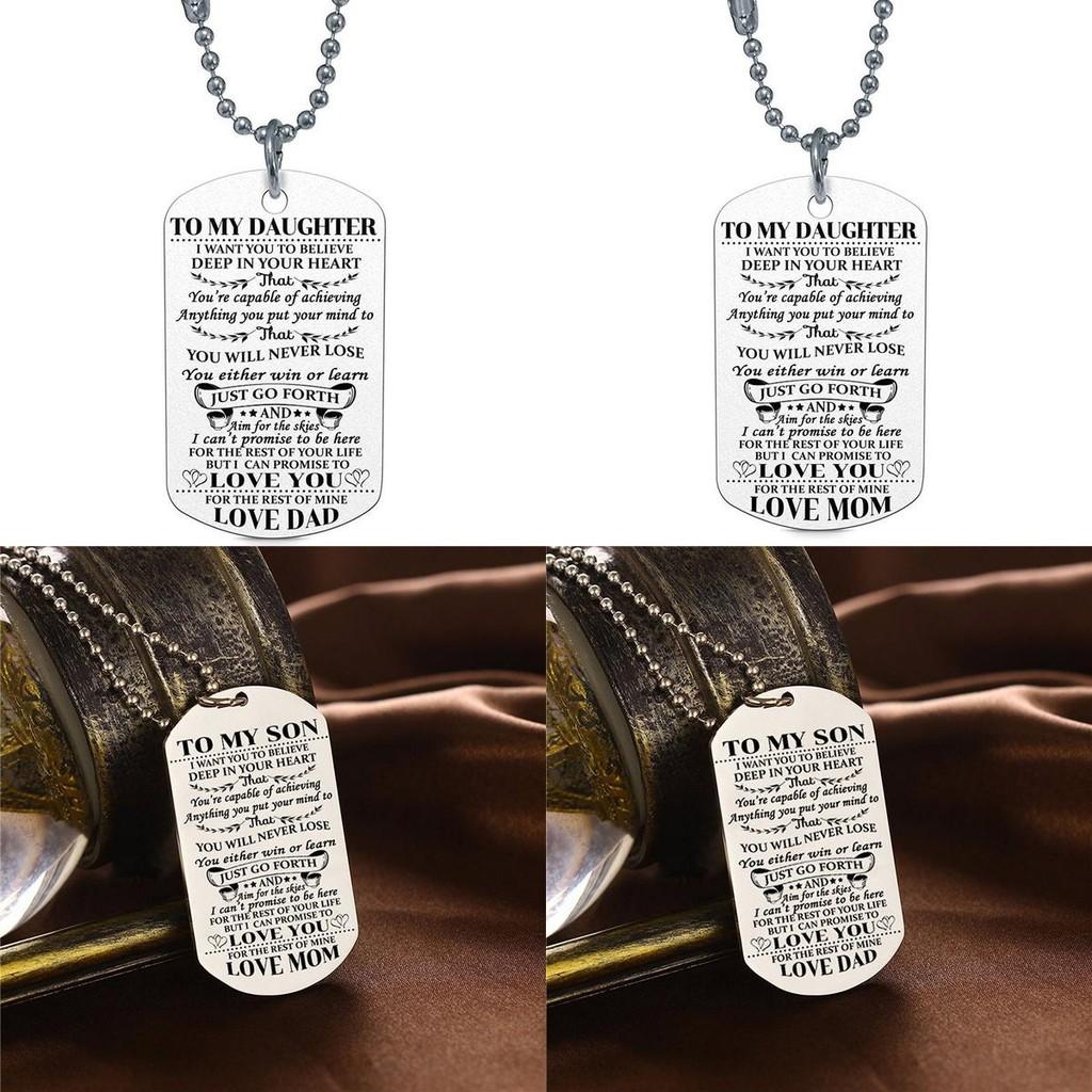 Stylish Fashion Necklace Dog Tag For My Son Daughter Dad Mom Ideal Birthday Gift